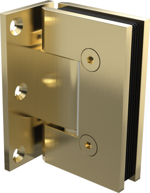 Brushed Brass / Gold - Offset Wall to Glass Shower Screen Door Hinge