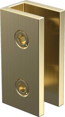 Brushed Brass / Gold - Wall Bracket - For Glass Shower Screen