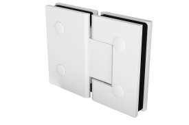 Matt White Glass to Glass Shower Screen Door Hinge