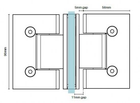 3 Way Glass to Glass Shower Screen Hinge